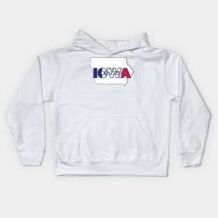 Iowa Colored State Letters Kids Hoodie